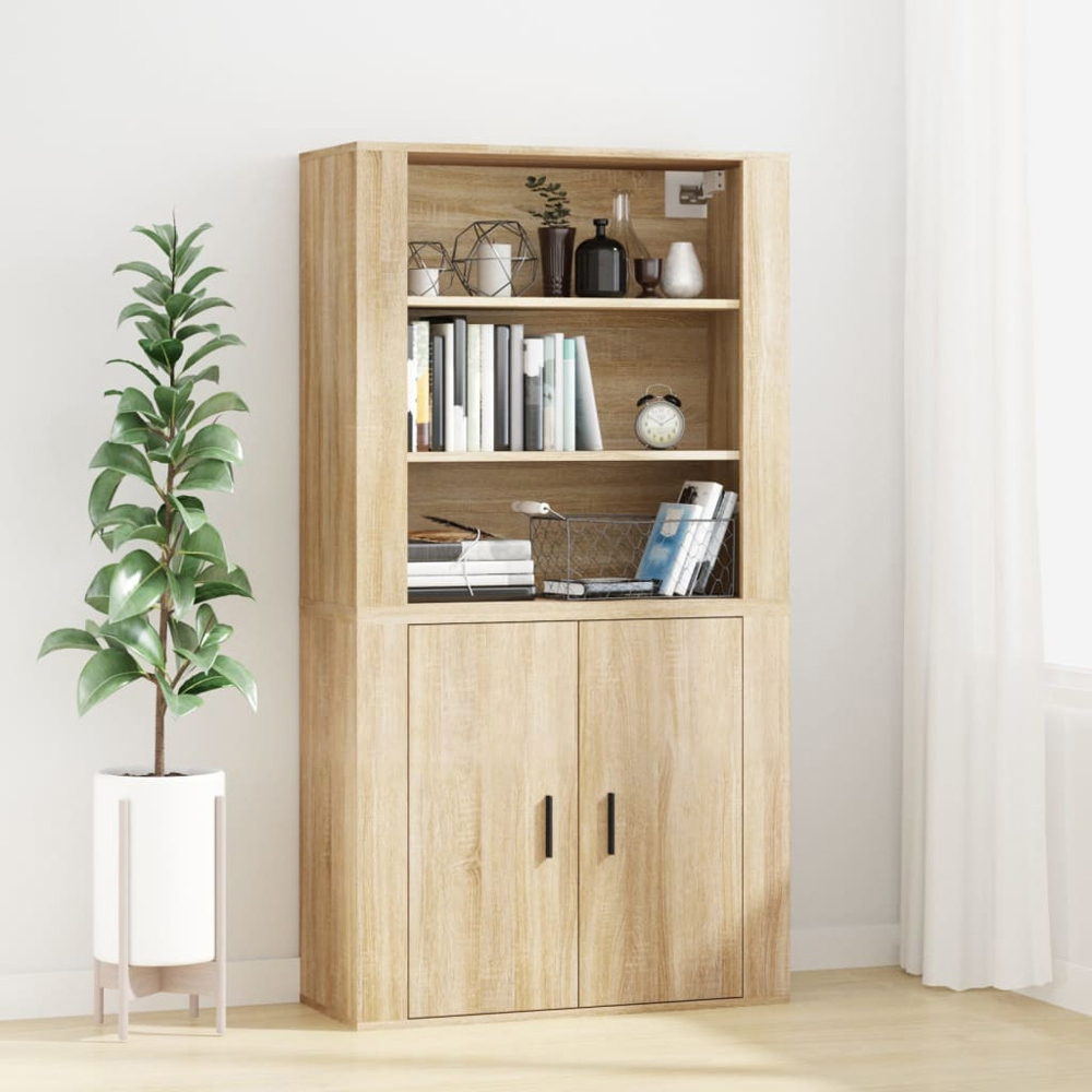 vidaXL 3 Shelf Sonoma Oak Wooden Wall Cabinet Image 6
