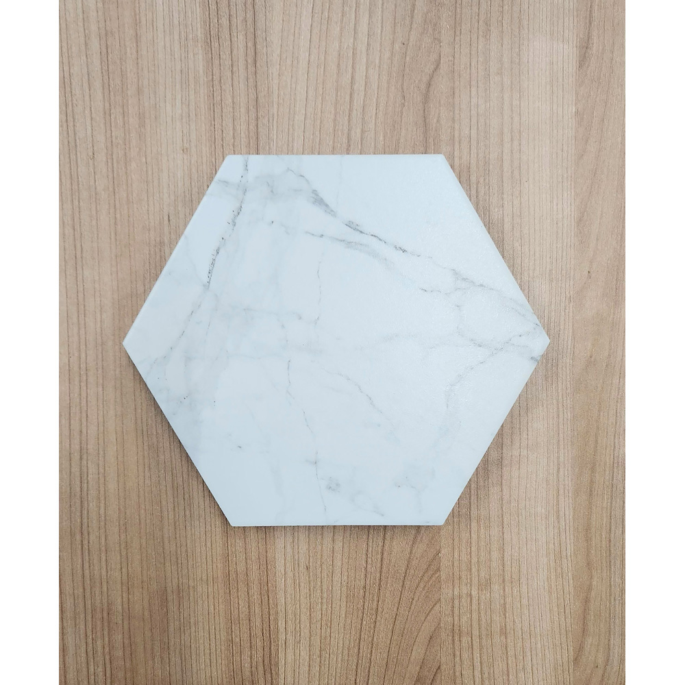 Top Ceramics White Marble Effect Hexagon Porcelain Wall Tile 215 x 250mm Image 7