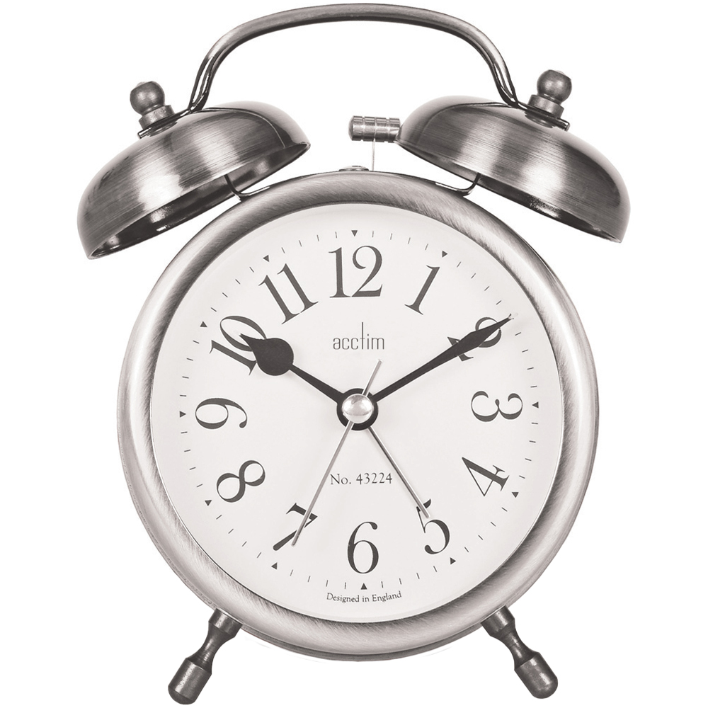 Acctim Pembridge Silver Double Bell Clock Image 1