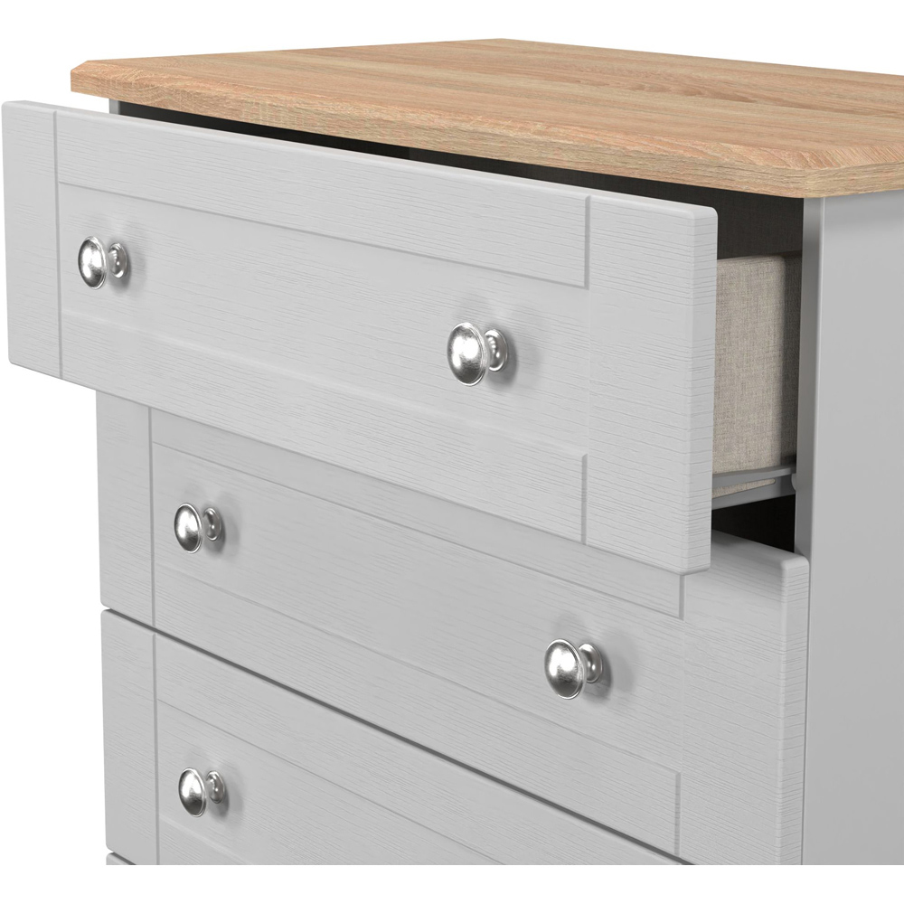 Crowndale Sussex 4 Drawer Grey Ash and Bardolino Oak Chest of Drawers Ready Assembled Image 6