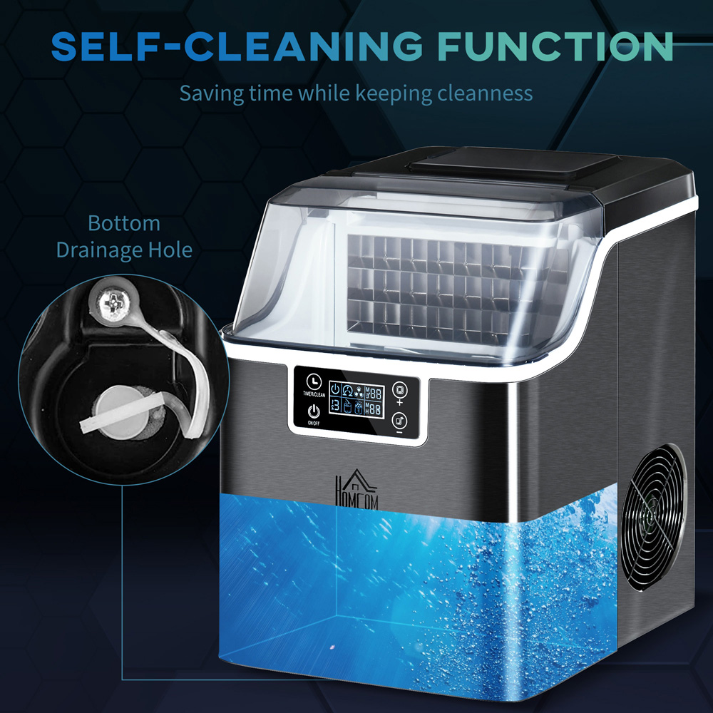 HOMCOM 800-139V70BK Black Counter Top Ice Maker Machine Image 8