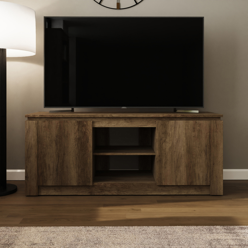 GFW Canyon 2 Door 2 Shelf Oak TV Unit Image 3