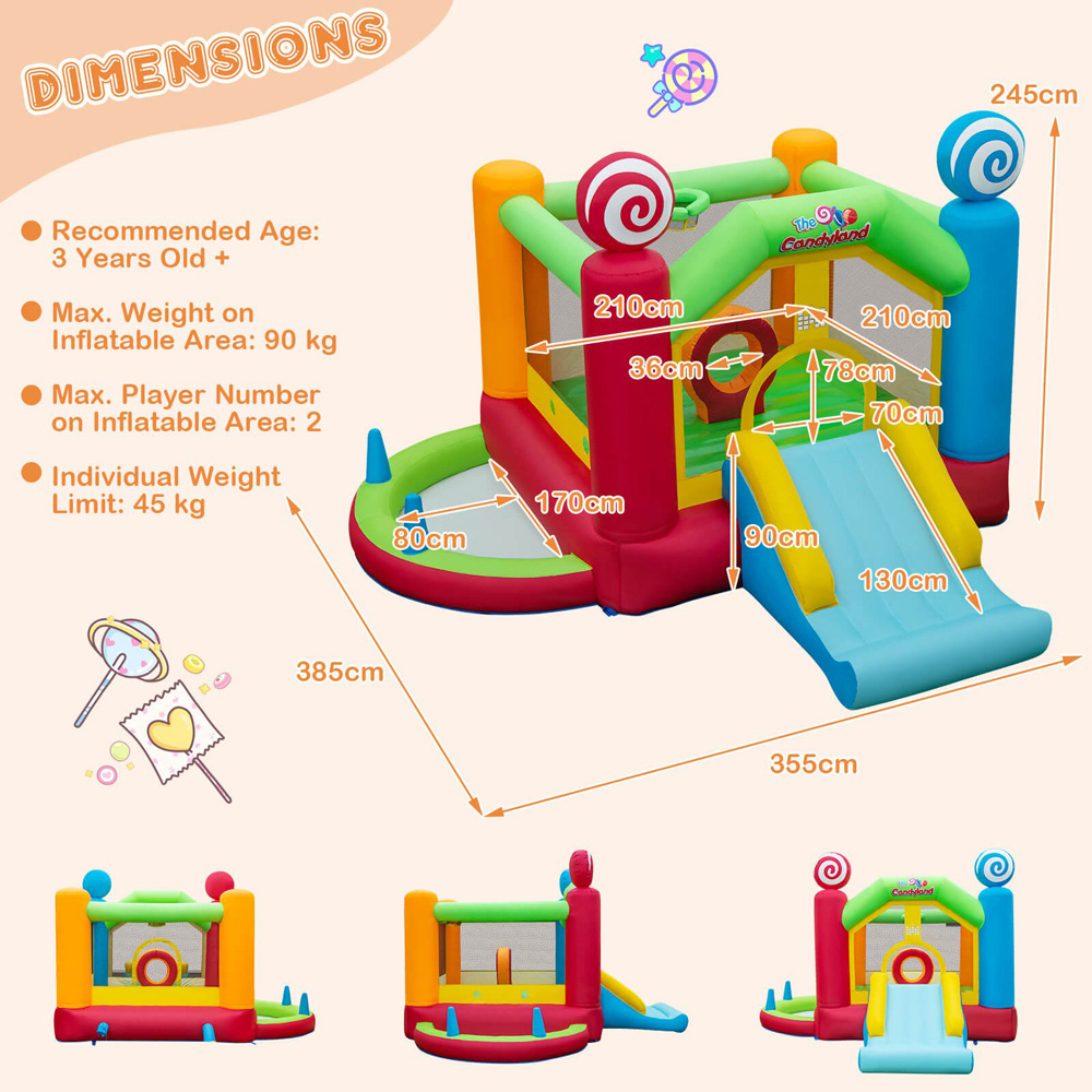 Costway Inflatable Bounce Castle with Slide and Blower Image 9