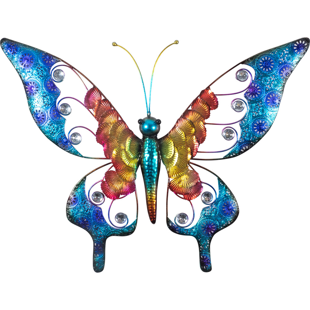 St Helens Multicolour Metal Butterfly Garden Wall Ornament Image 1