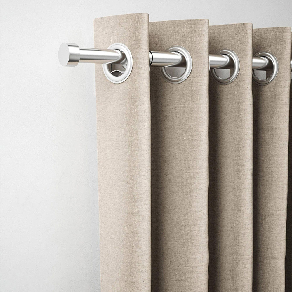 Rothley 165-300cm Extendable Brushed Stainless Stud Finials Curtain Pole Image 2