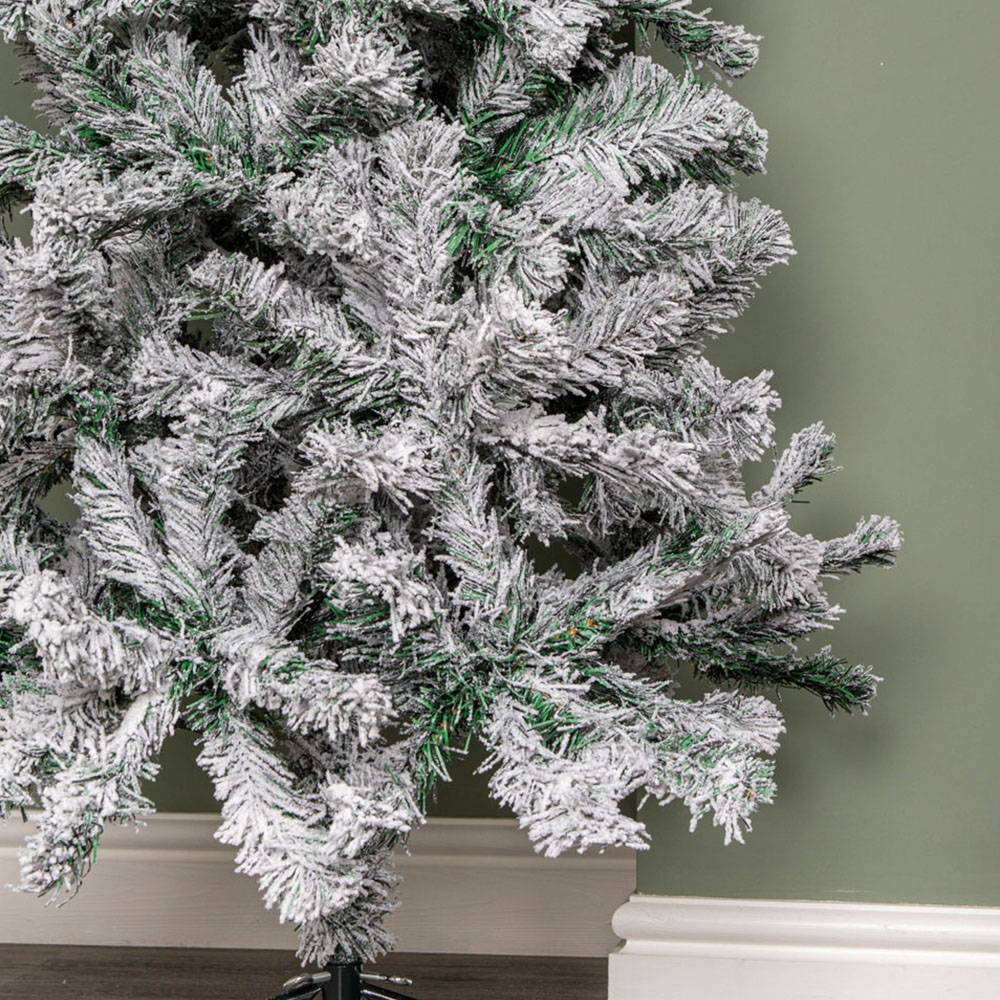 Samuel Alexander Snow Flocked Artificial Christmas Tree with Green Metal Stand 5ft Image 5