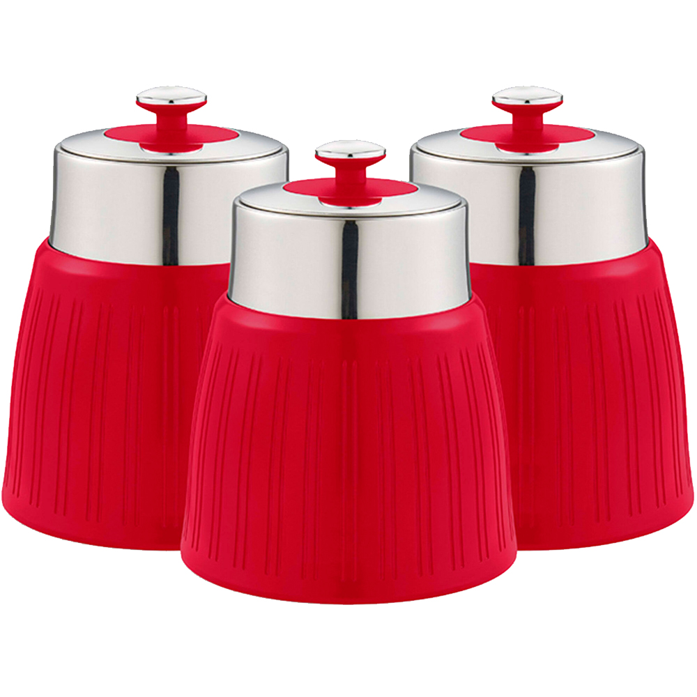 Swan 3 Piece Red Plastic Canisters Image 1