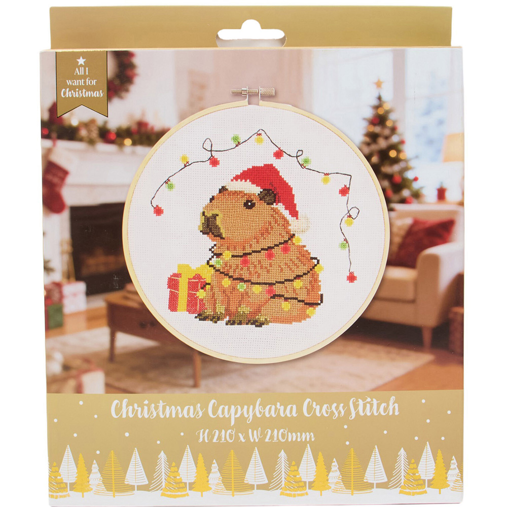 Christmas Capybara Cross Stitch Kit Image 1