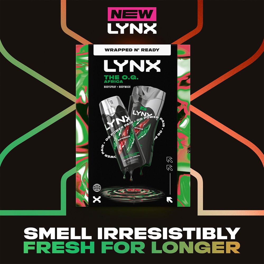 Lynx The O.G. Africa Masculine Scent Bodywash and Spray Duo Gift Set 2 Pack Image 7