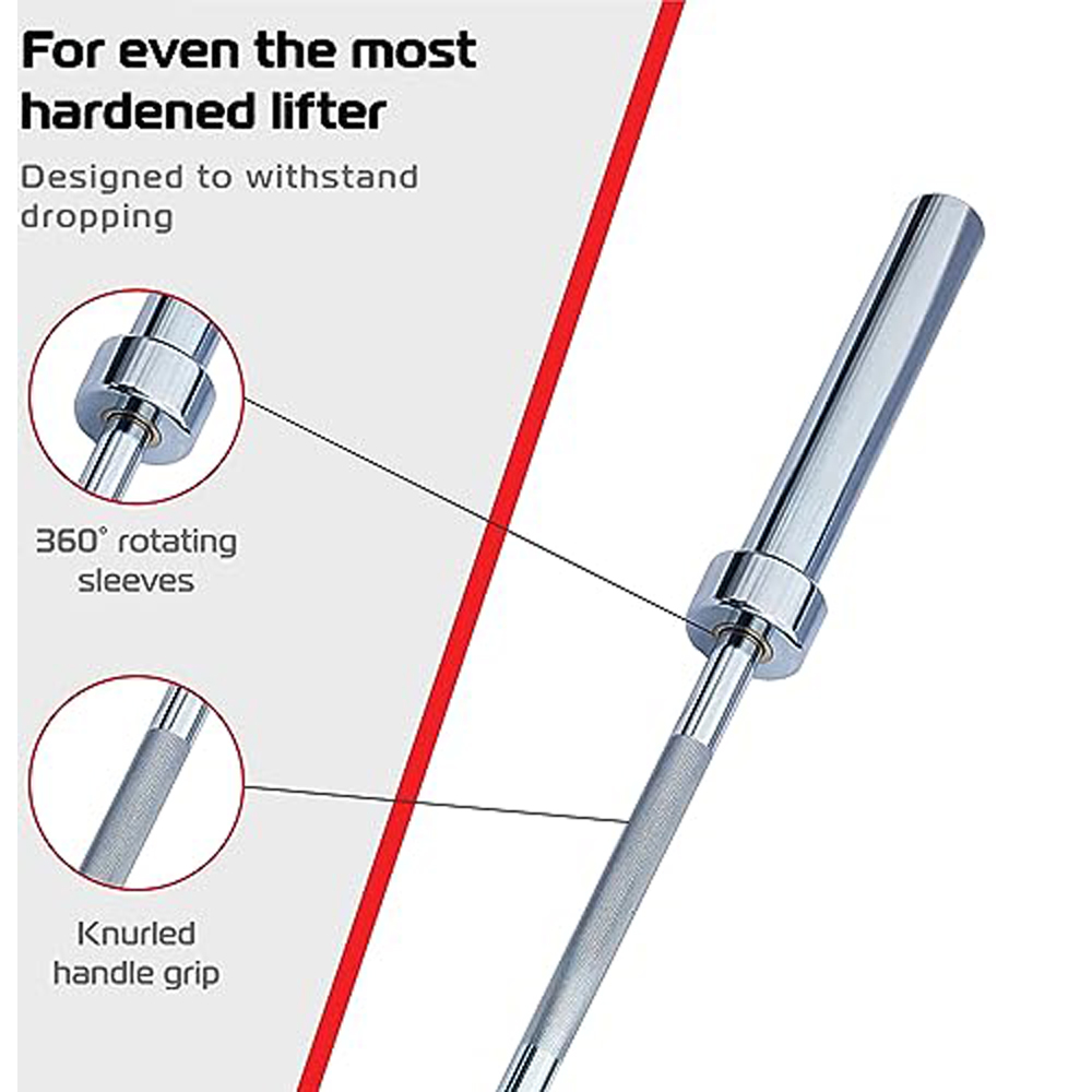 MonsterShop Olympic Weightlifting Bar and Bumper Plate Set 50kg Image 4