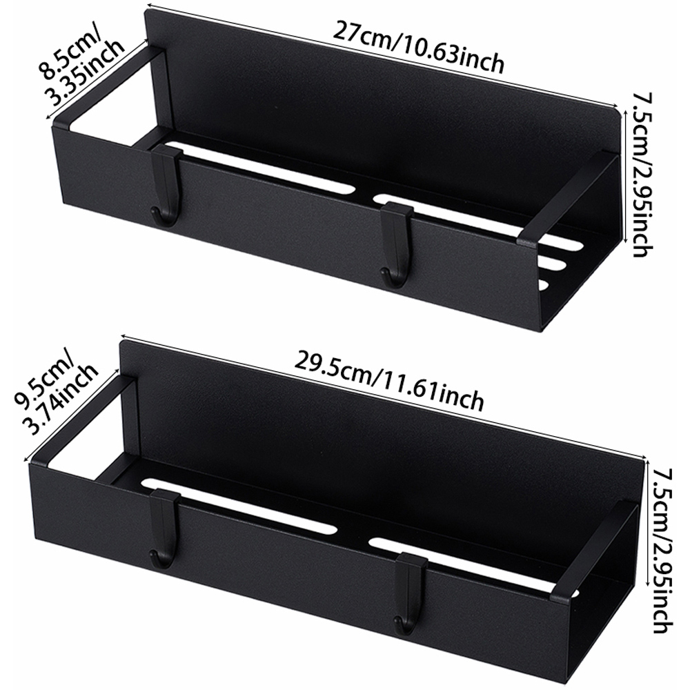 Living and Home 2-Piece Large Black Magnetic Storage Rack Set Image 8