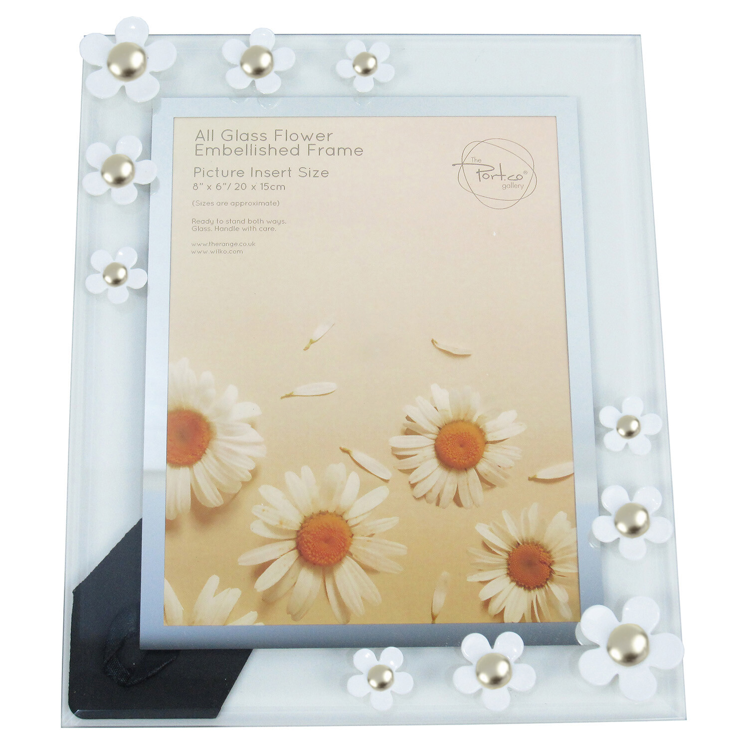 All Glass Flower Embellished Frame - White / 26.5cm Image 1