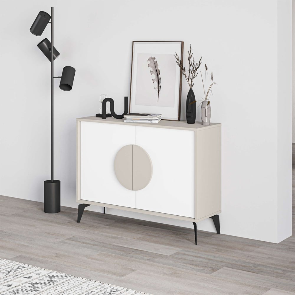 Decortie Gora Sandstone and White Console Sideboard Image 5