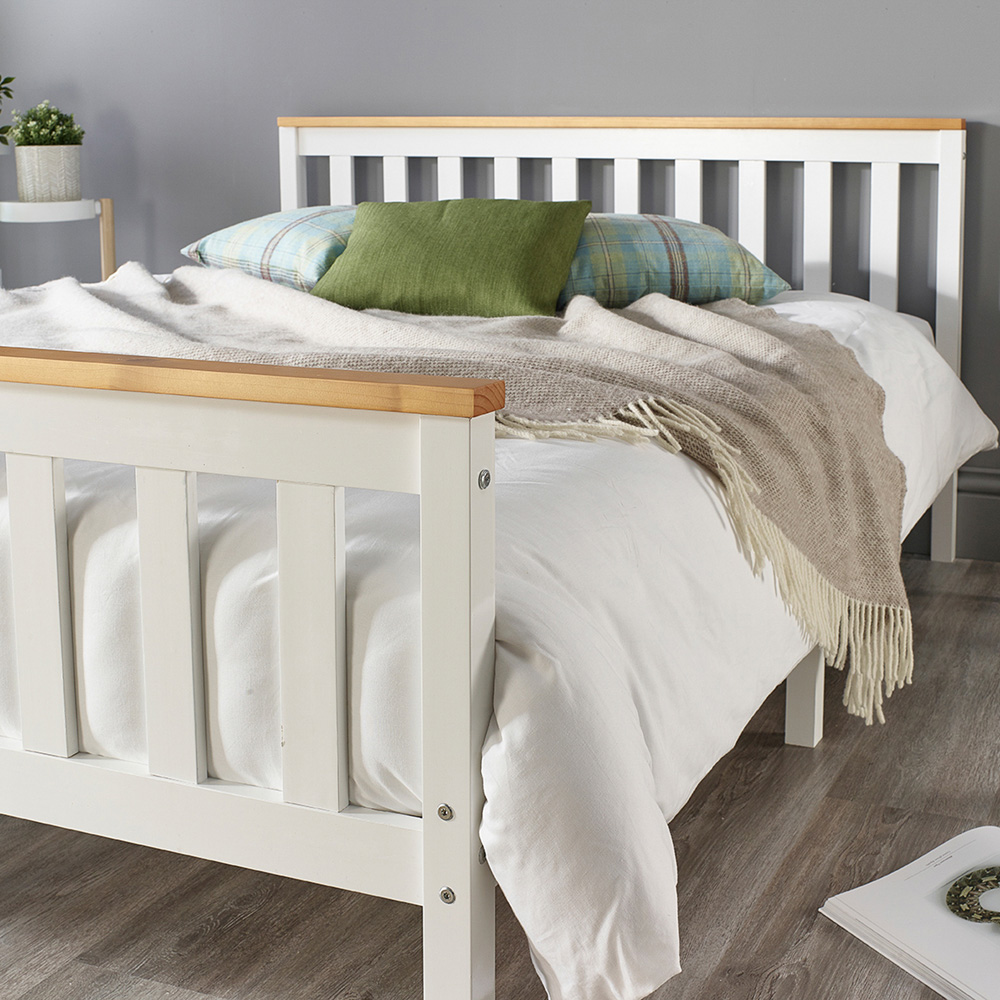 Aspire Atlantic Super King White with Natural Tops Bed Frame Image 4