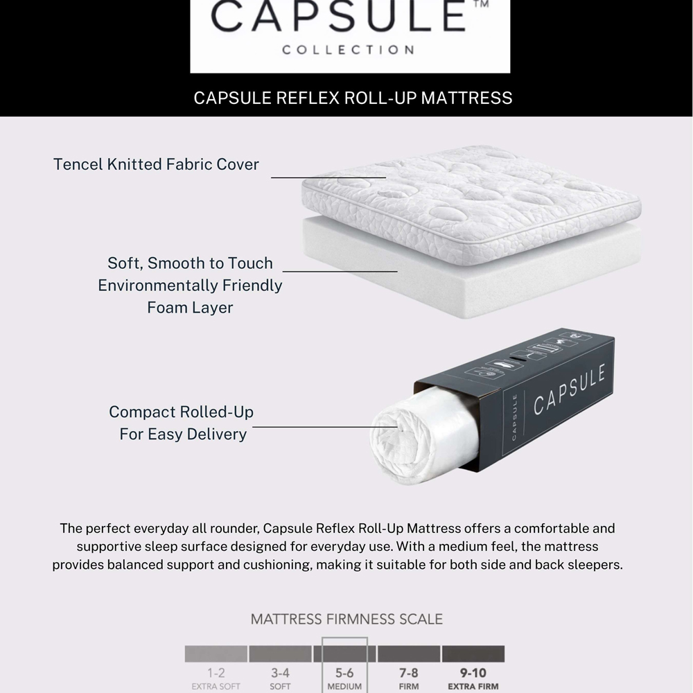Julian Bowen Capsule Small Double White Reflex Roll-Up Mattress Image 7