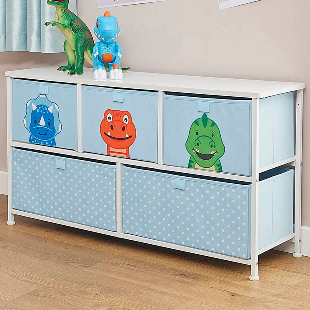 Liberty House Toys 5 Drawer Dinosaur Kids Storage Chest Image 1