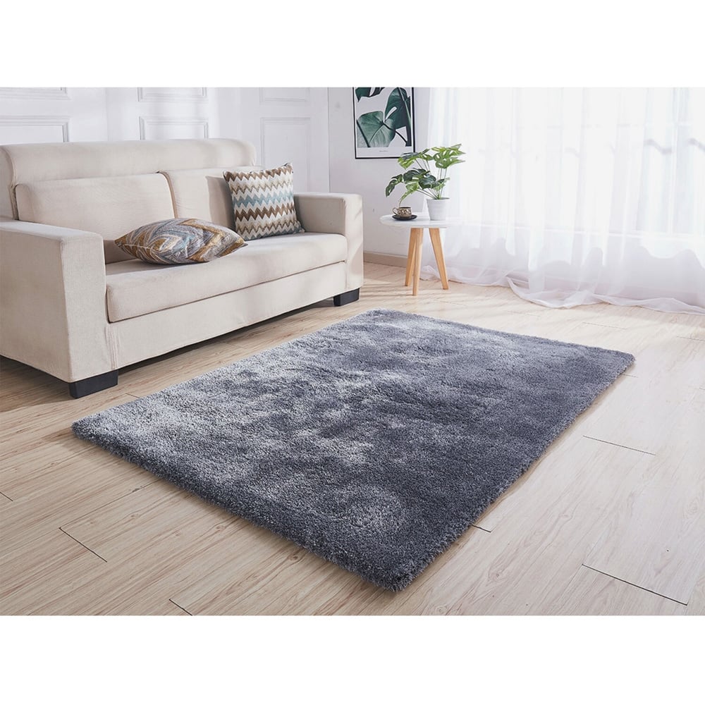 Grey Deluxe Shaggy Rug 90 x 150cm Image 2