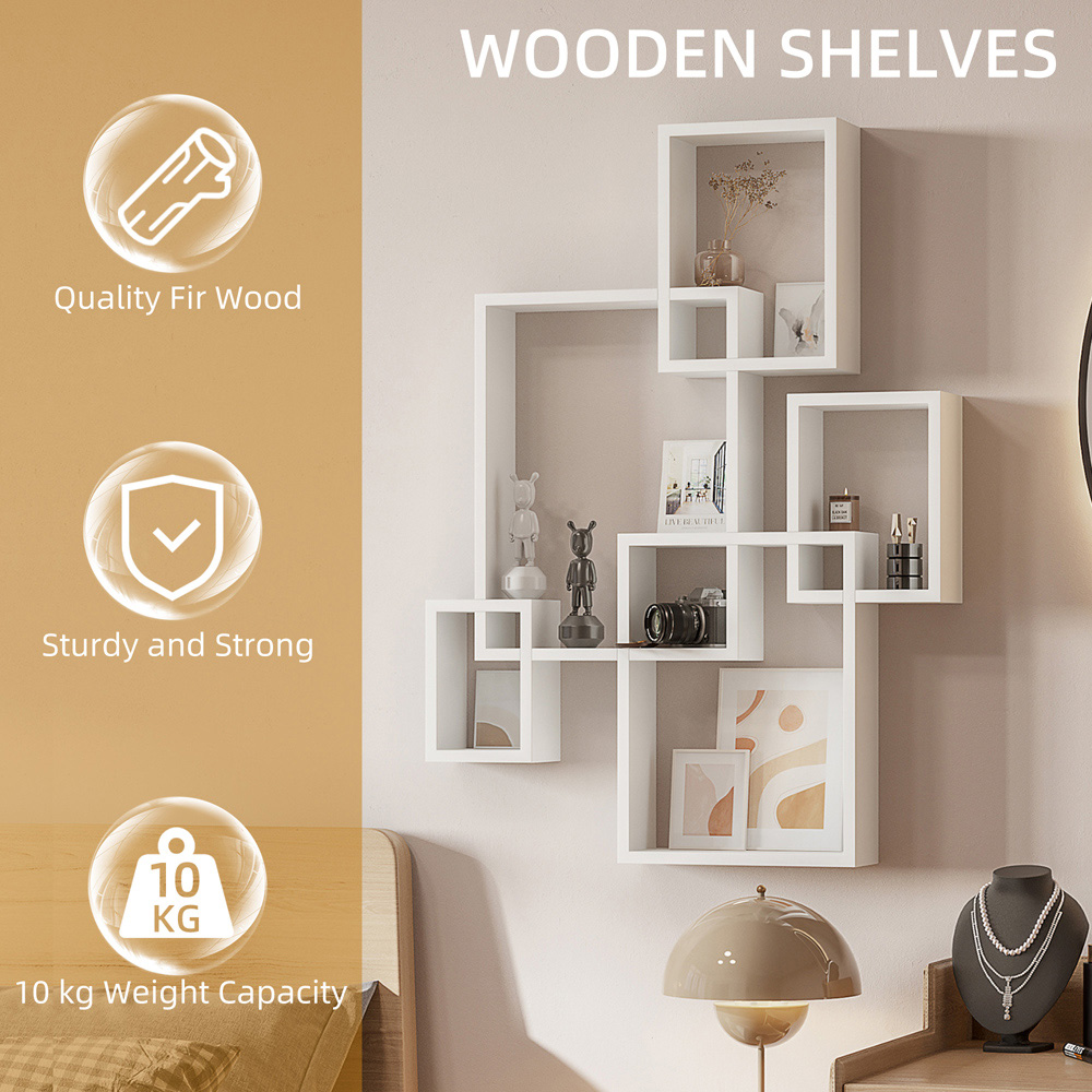 HOMCOM White Wall Mounted Floating Shelf Image 5