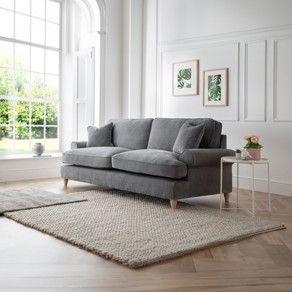 The Victoria 3 Seater Charcoal Sofa Image 5