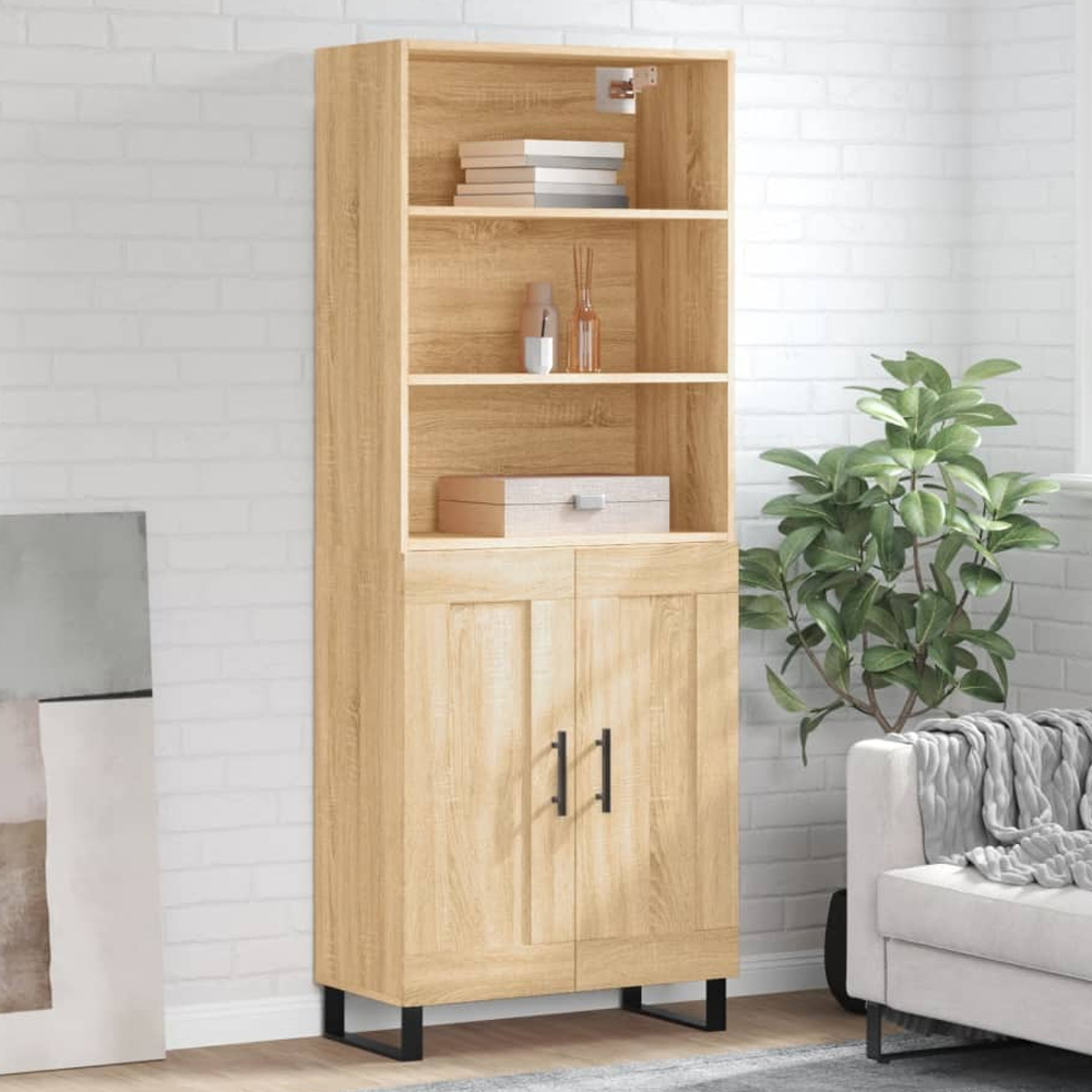 vidaXL 2 Door 3 Shelf Sonoma Oak Highboard Image 1