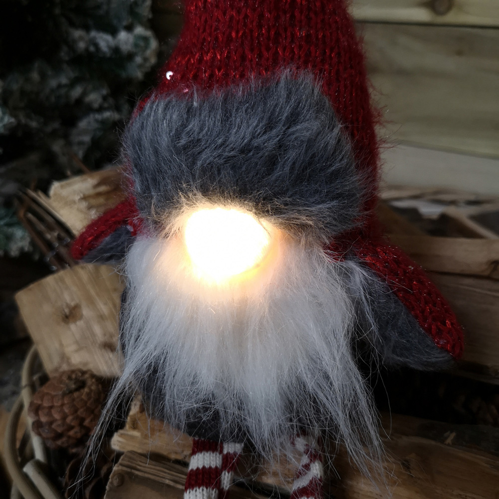Samuel Alexander Red and Grey Plush Light Up Gonk Christmas Decoration 72cm Image 6