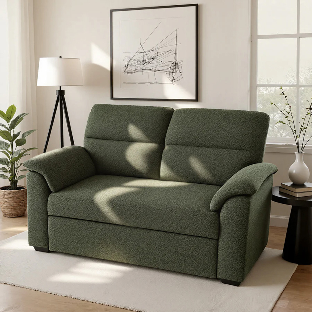 HGD Tivoli 2 Seater Luxury Boucle Green Pull out Sofa Bed | Wilko