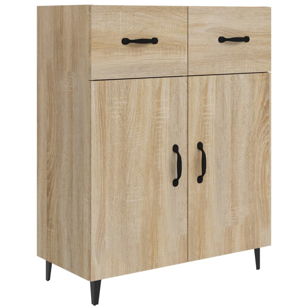 vidaXL 2 Door 2 Drawer Sonoma Oak Sideboard Image 2