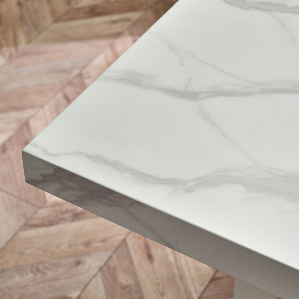 Julian Bowen Rome Marble Effect 6 Seater Dining Table White Image 5