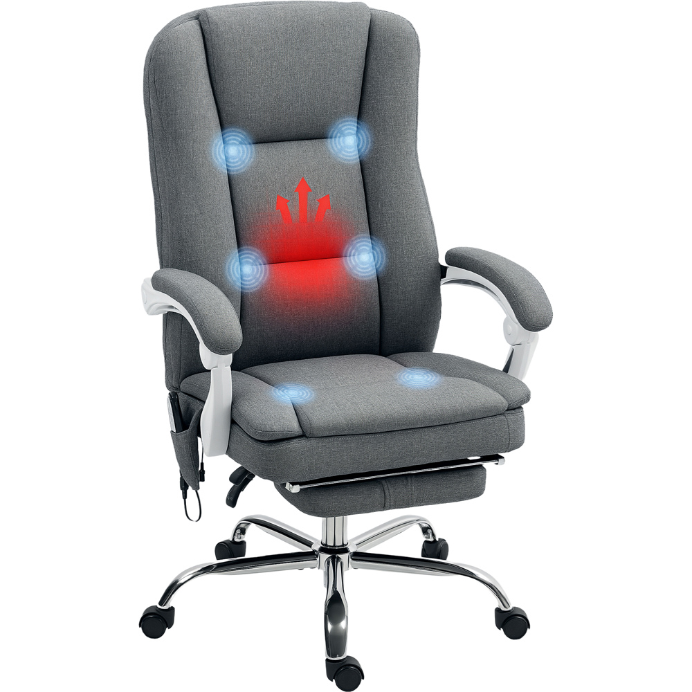 Portland Grey Massage and Heat Recliner Office Chair Image 2