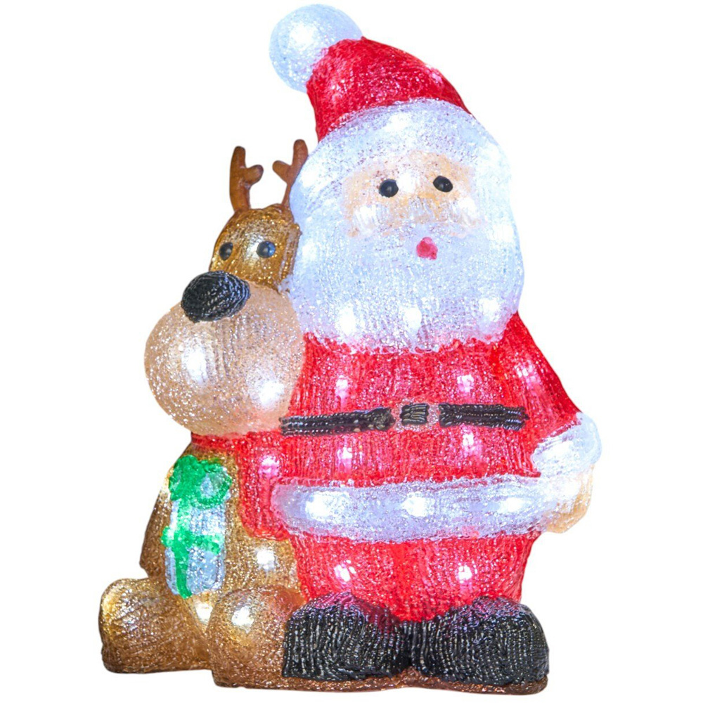 Santa and Reindeer Acrylic FriendsRed and Brown Image 3