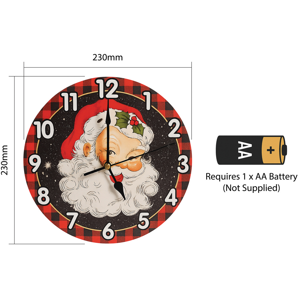 Xmas Haus Festive Santa Christmas Clock Image 6