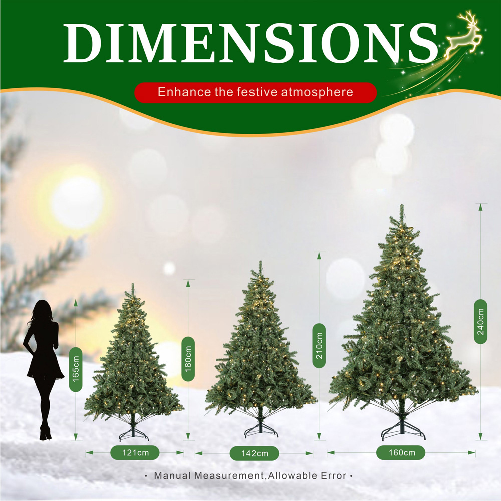 Abrihome 250 Warm White LED Pre-Lit Multi-Function Artificial Christmas Tree with 788 Tips 6ft Image 9