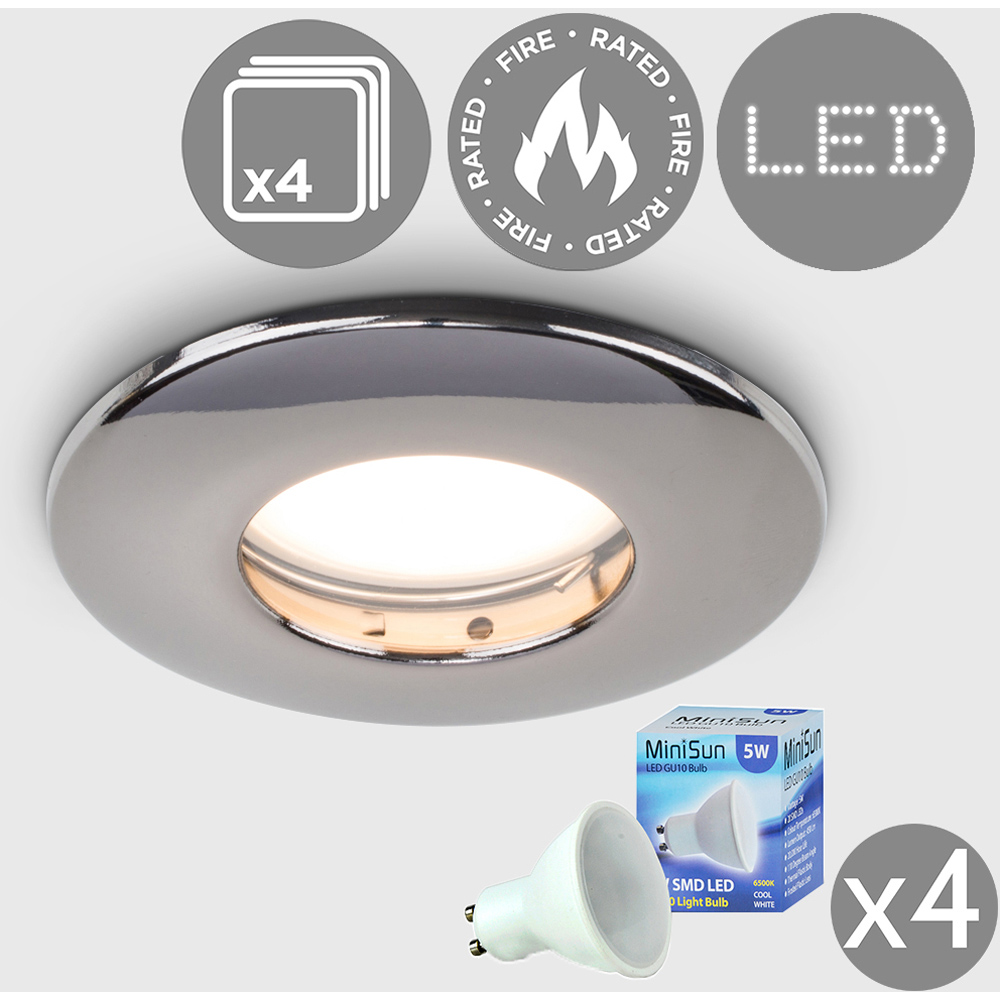 ValueLights Black Chrome Cool White LED Ceiling Downlight 4 Pack Image 4