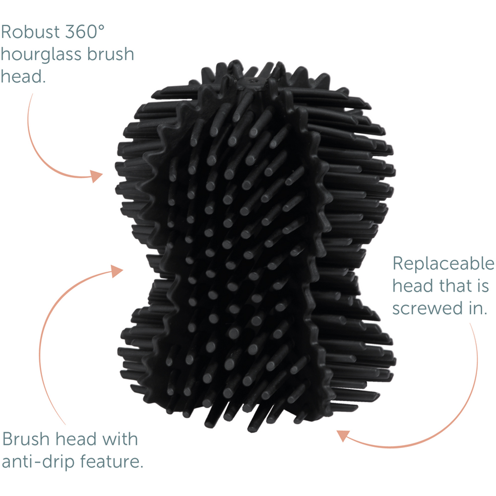 ReBorn Dark Grey Recycled Plastic Replacement Toilet Brush Head Image 8