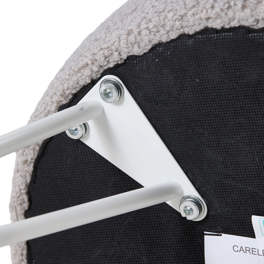Living and Home Grey and White Teddy Fleece Hidden Storage Stool Image 6