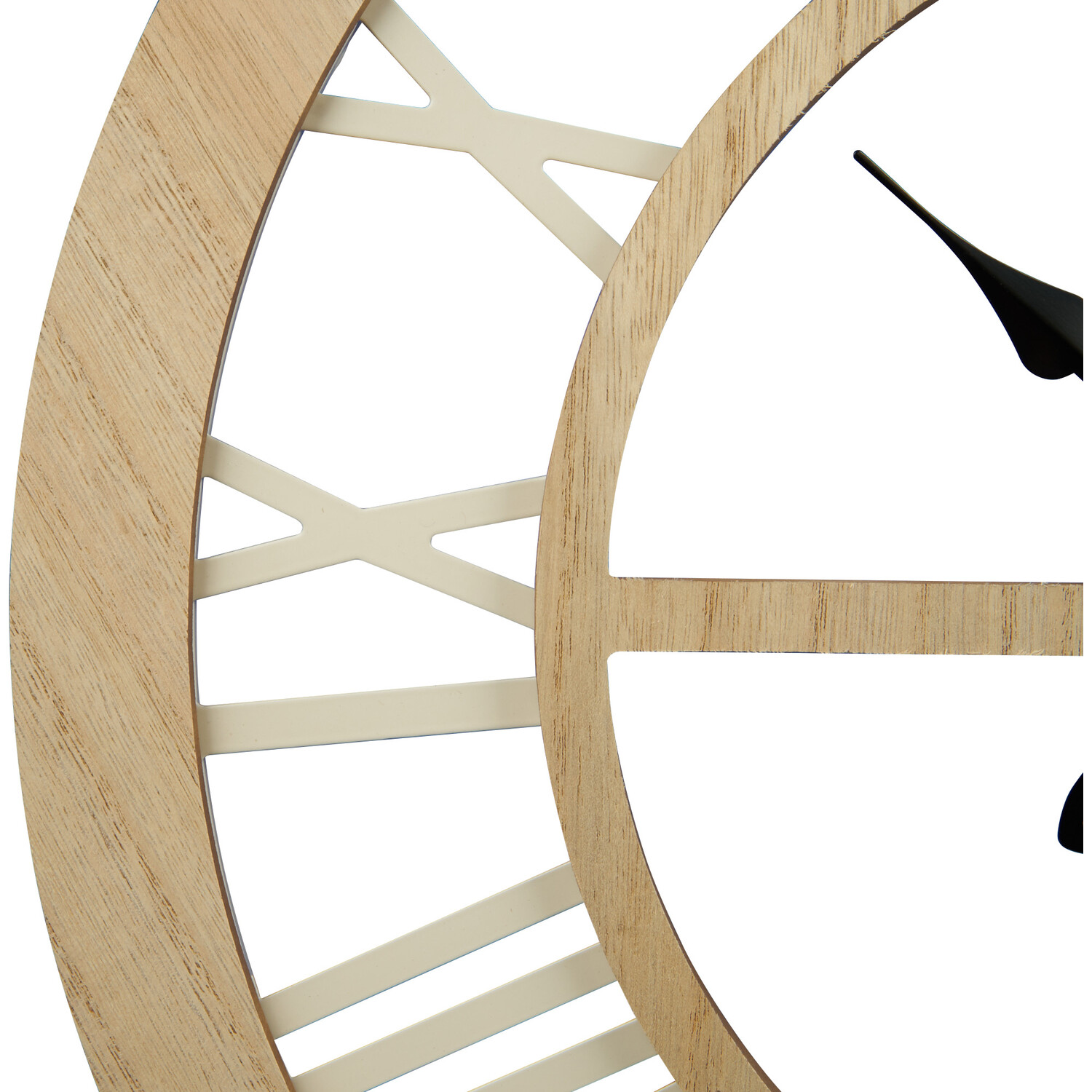 Washed Wood Numeral Clock - Natural Image 2