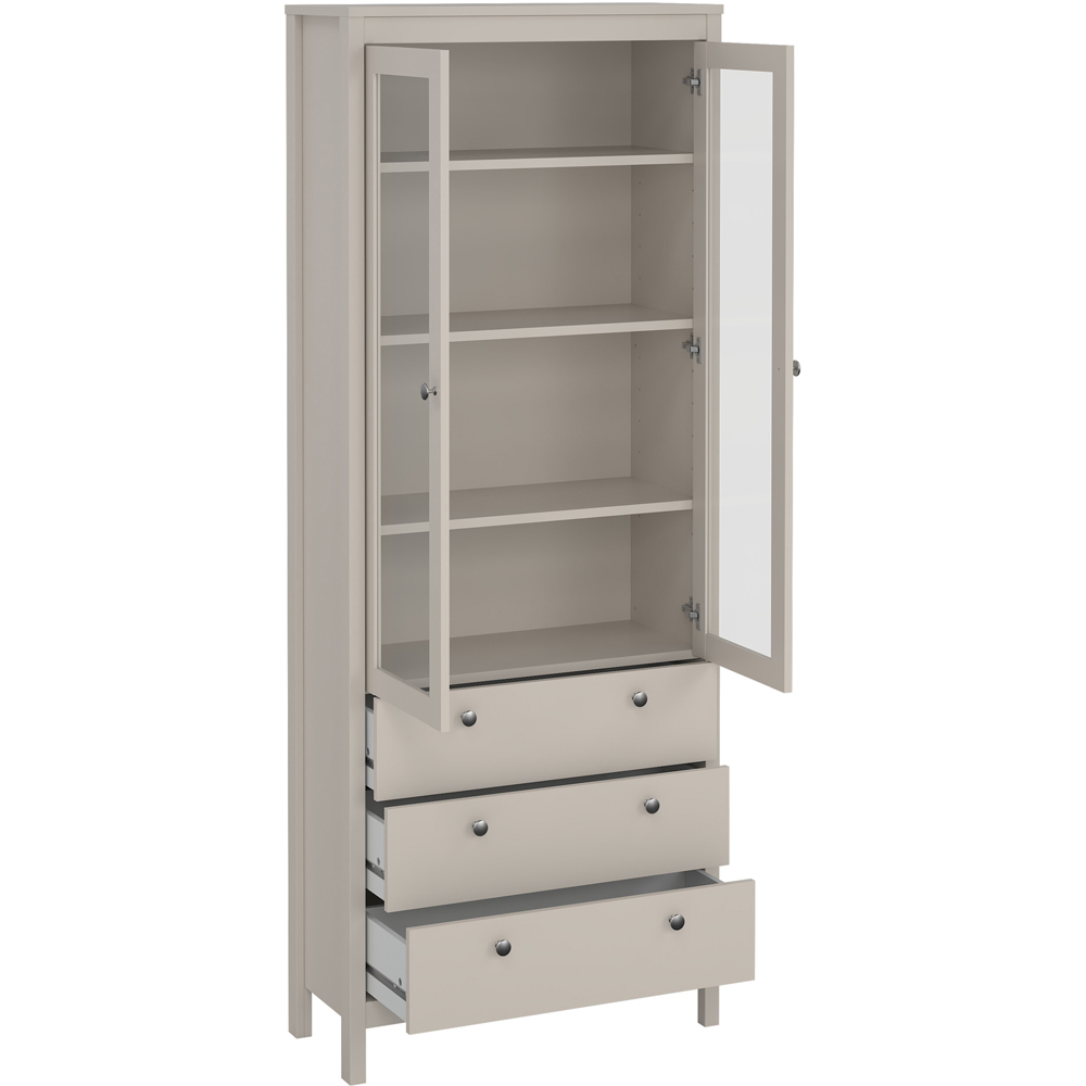 Florence Madrid 2 Door 3 Drawer Cashmere Glass China Cabinet Image 3