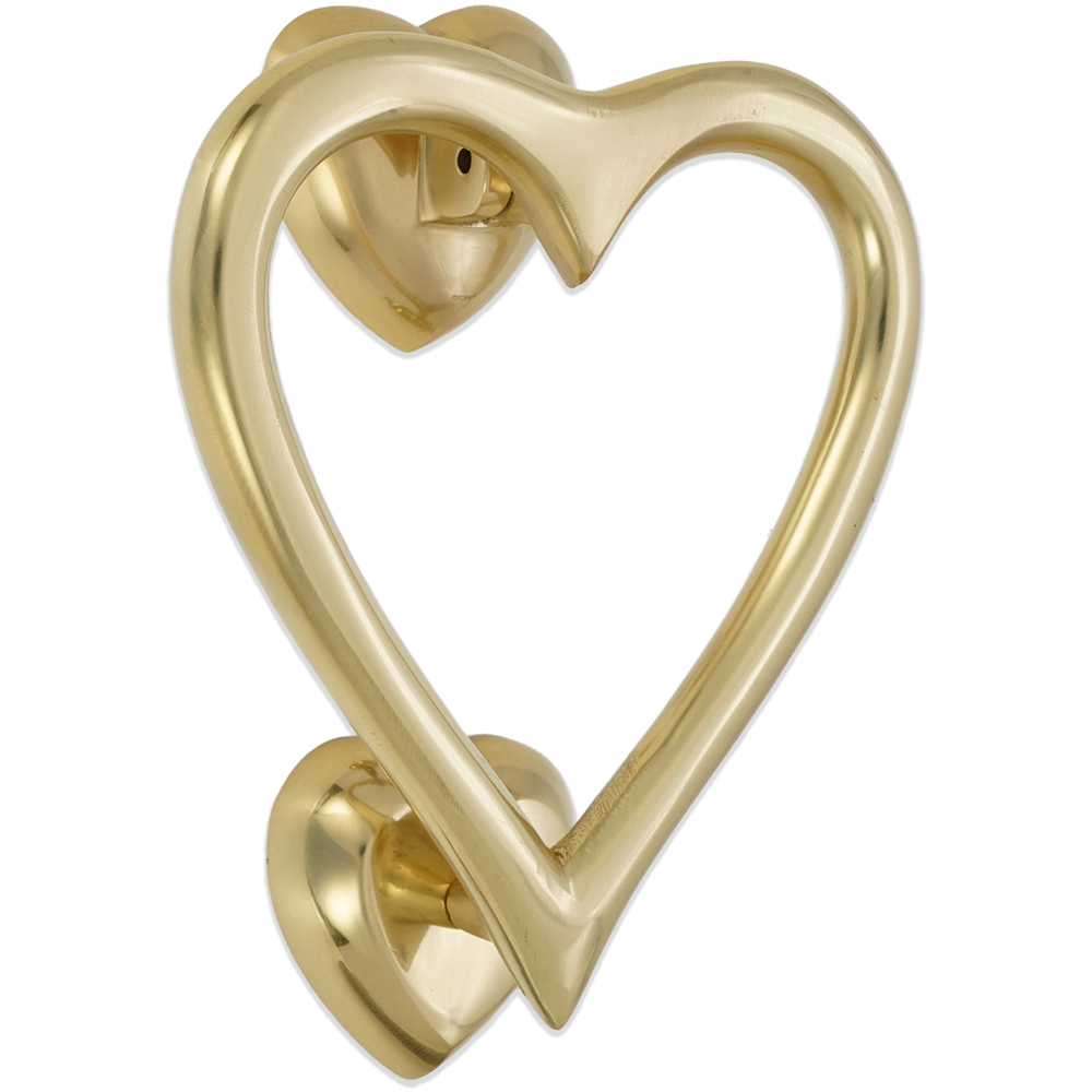 Spira Brass Polished Brass Heart Door Knocker Image 1