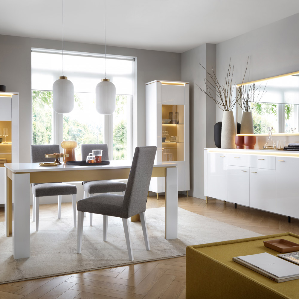 Furniture To Go Lazio Vitrin Single Door Alpine White Cabinet Image 4