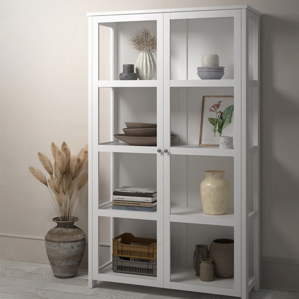 Florence Excellent 2 Door Pure White Display Cabinet Image 1