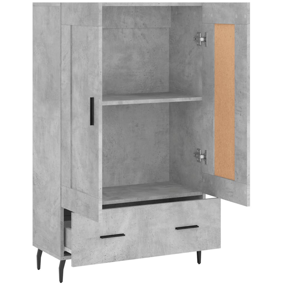 vidaXL 2 Door Single Drawer Concrete Grey Small Highboard Image 6