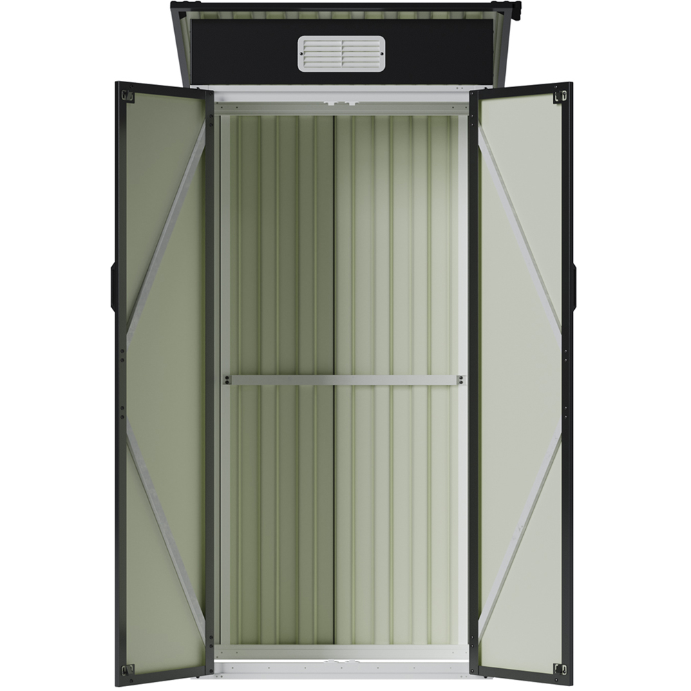 Living and Home 3 x 2ft Black Pent Quick Assembly Metal Garden Storage Shed Image 7