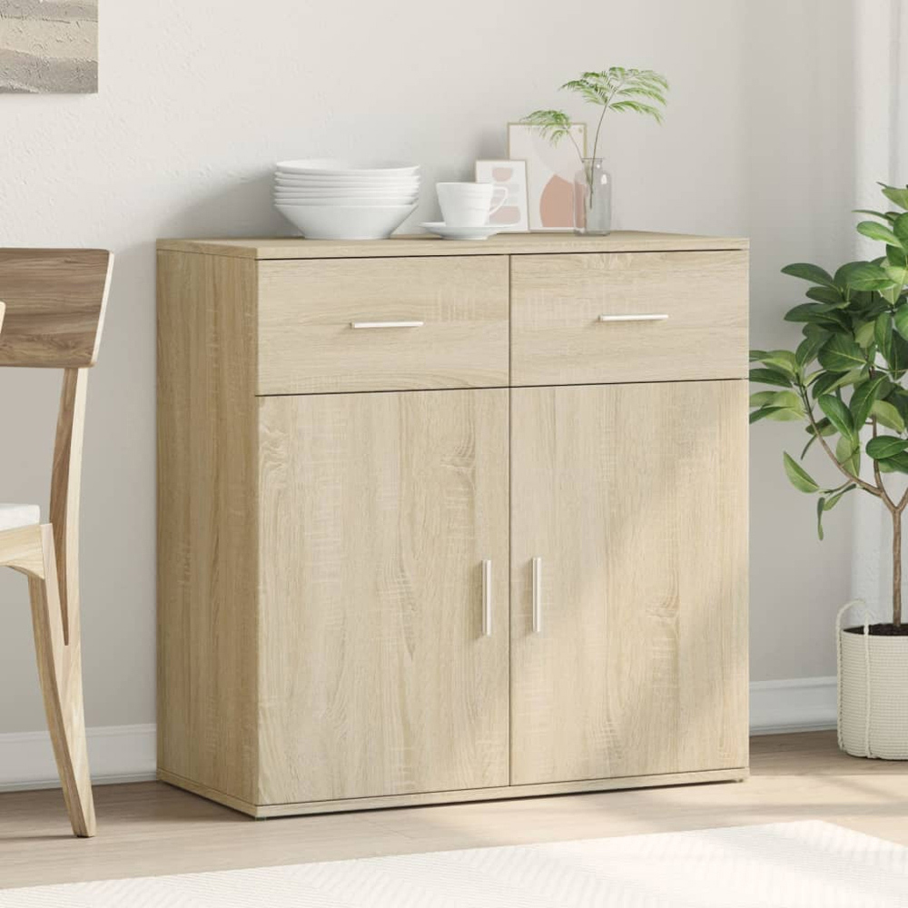 vidaXL 2 Door 2 Drawer Sonoma Oak Sideboard Image 8