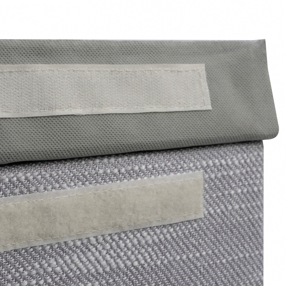 JVL Serena Light Grey Foldable Laundry Hamper with Lid Image 5