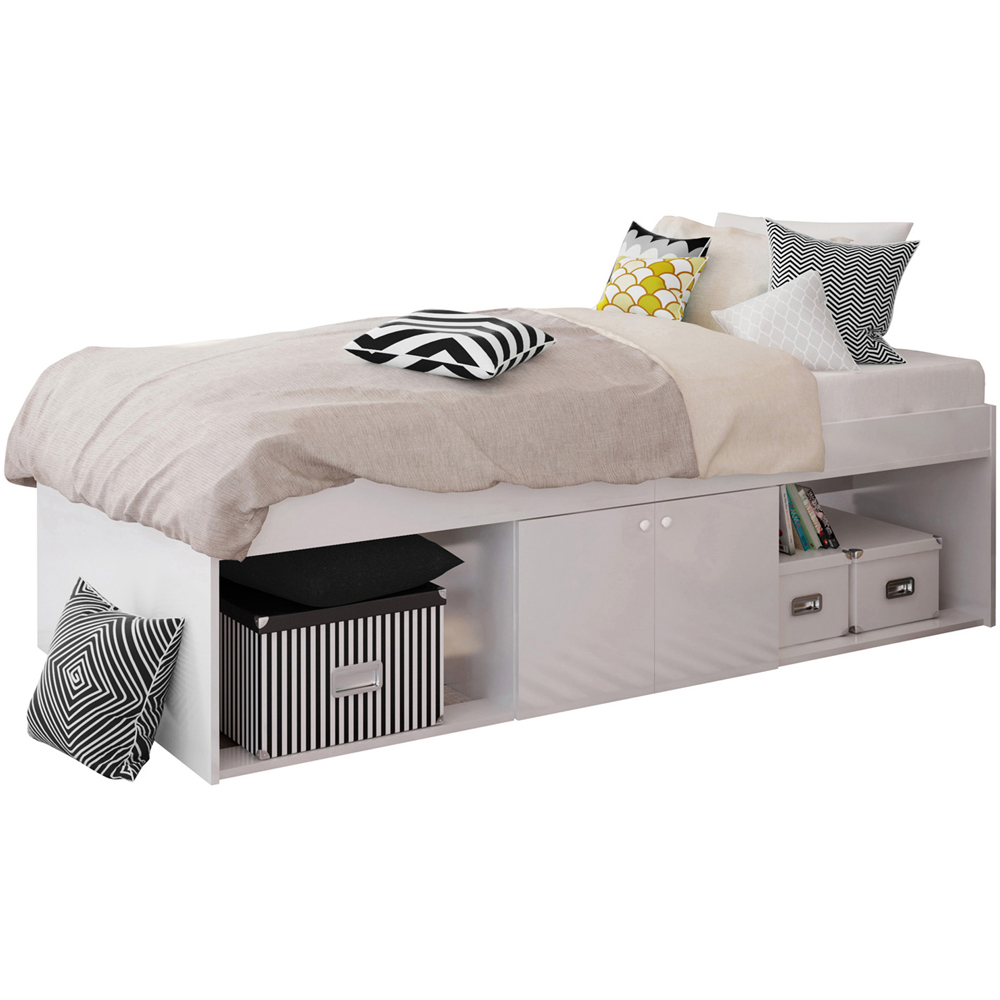 Kudl Single White Low Cabin Bed Image 2