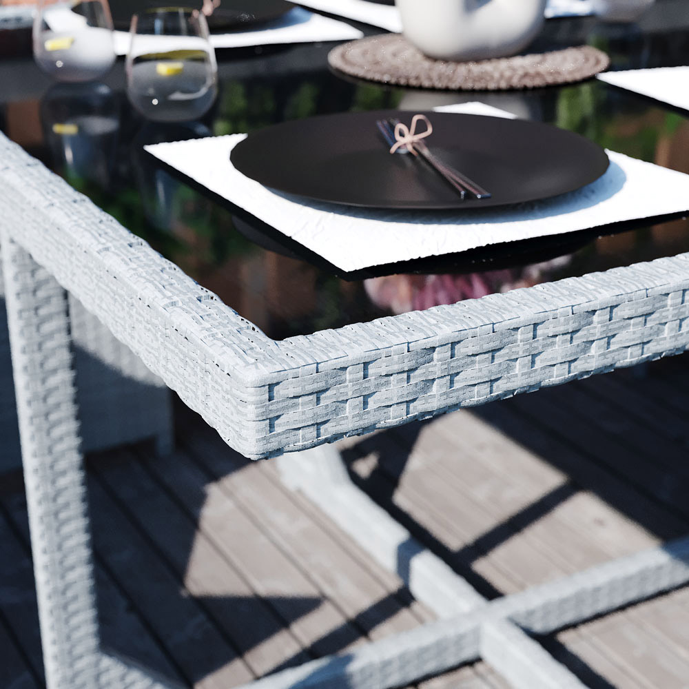 Garden Vida Cuba Rattan Effect 8 Seater Garden Dining Set Grey Image 6