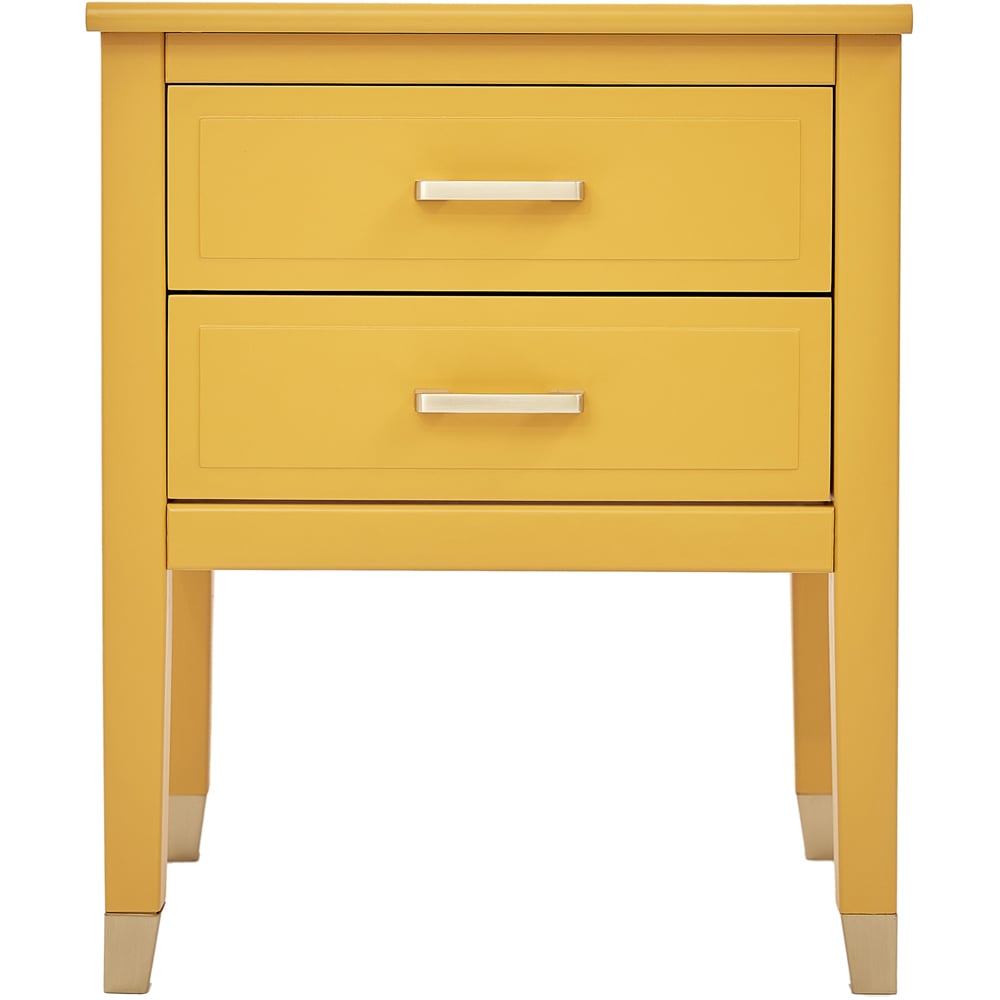 Palazzi 2 Drawer Mustard Bedside Table Image 3