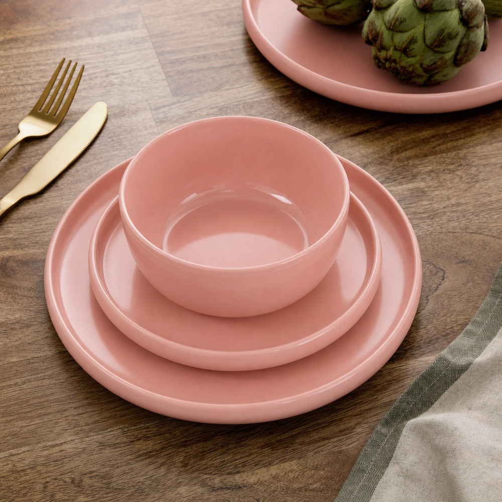 Waterside Pink Lipped 12 Piece Dinner Set Image 4