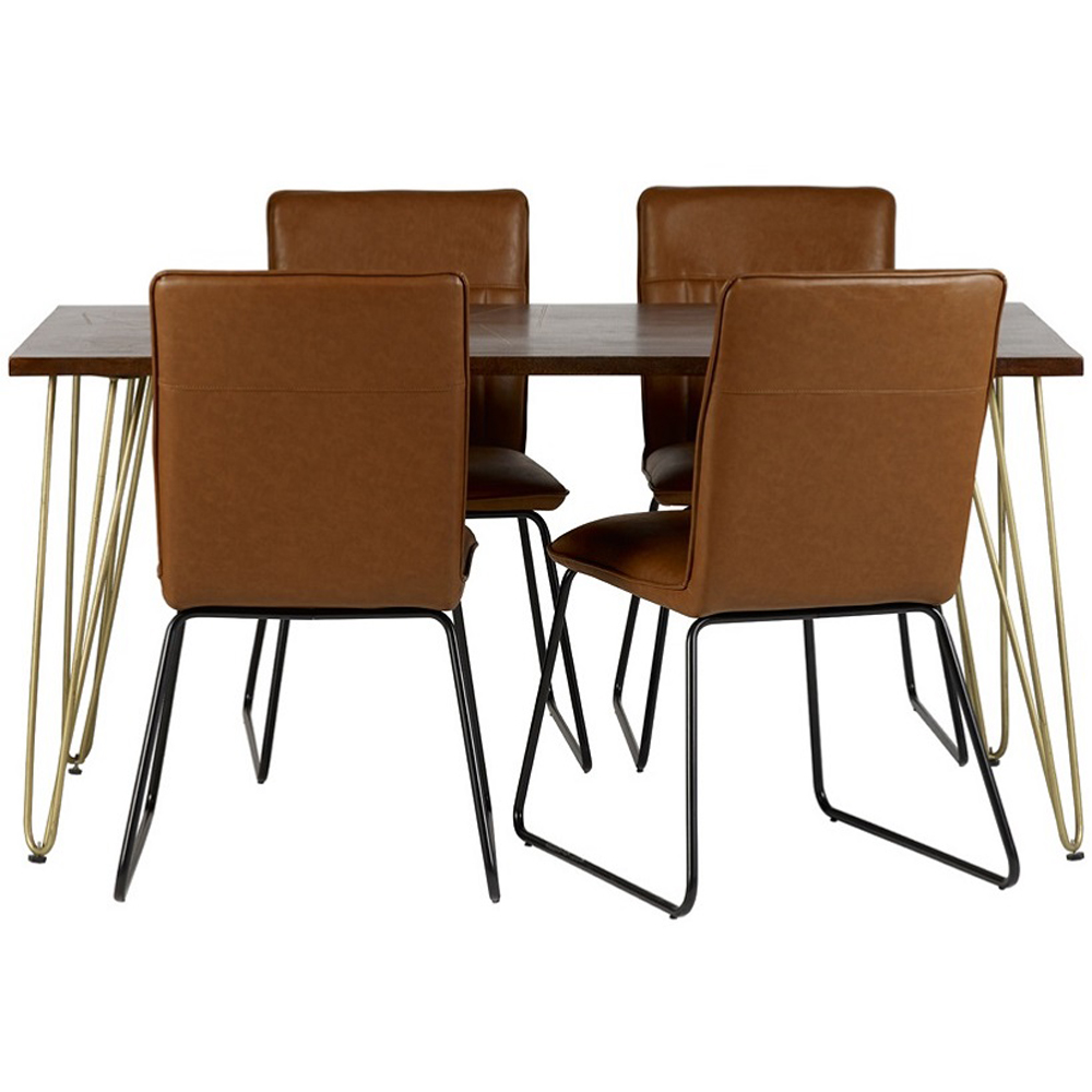 Brooklyn Ozella 4 Seater Dark Gold Dining Table Image 4