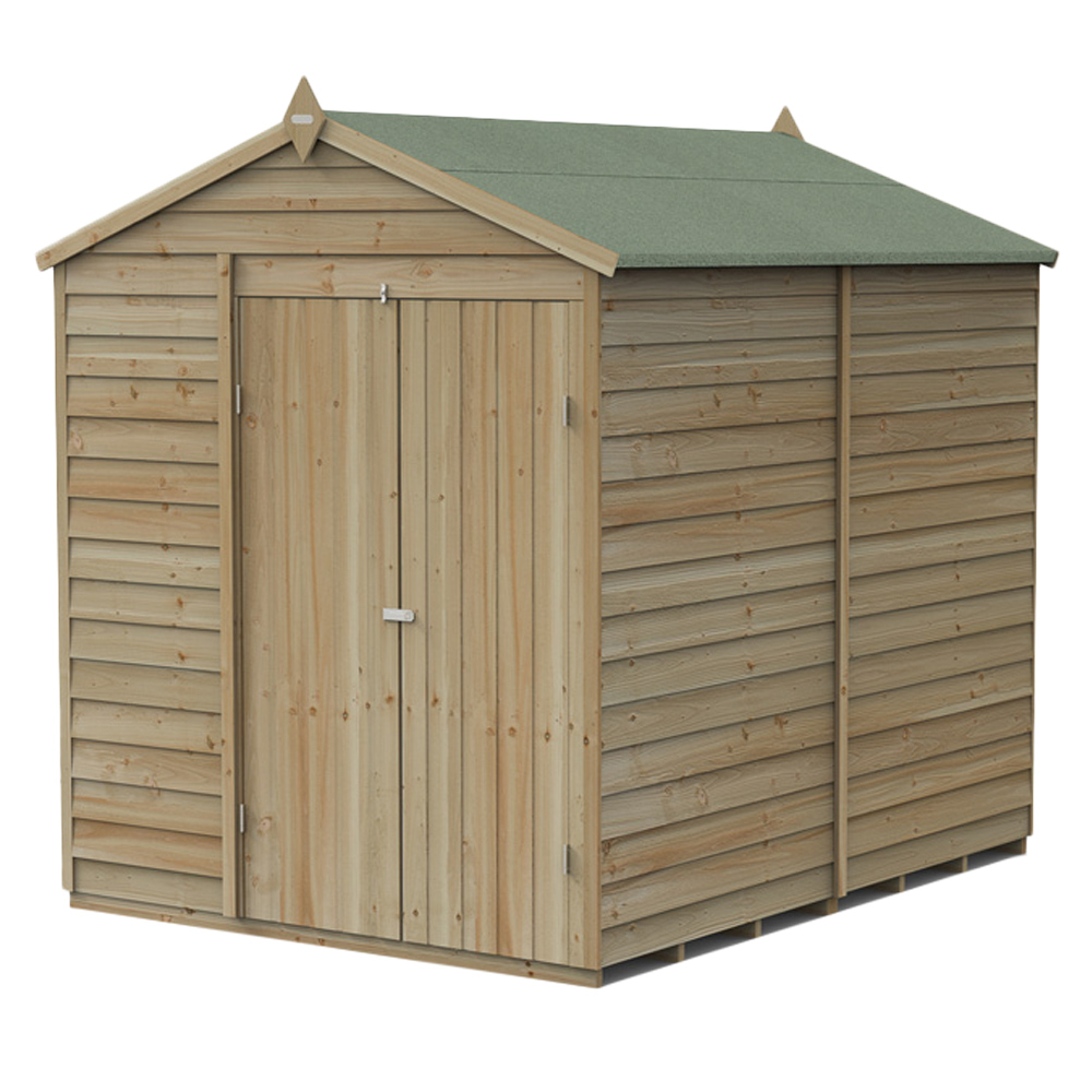 Forest Garden 4LIFE 6 x 8ft Double Door Apex Shed Image 1